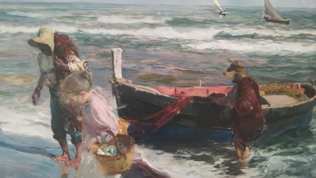 Detalle de Llegada de la pesca, Joaquín Sorolla. Museo Reina Sofía (actualmente de préstamo en M. BBAA Asturias. Foto de The guides you need