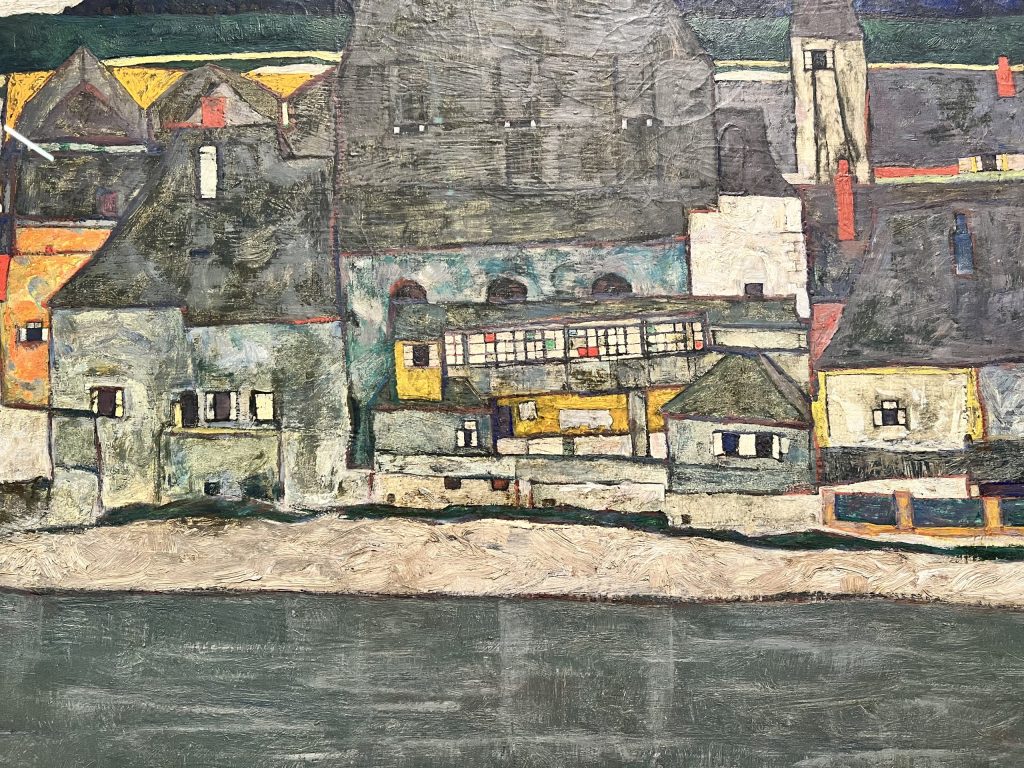 "Casas junto al río. La ciudad vieja", Egon Schiele, Museo Thyssen. TGYN