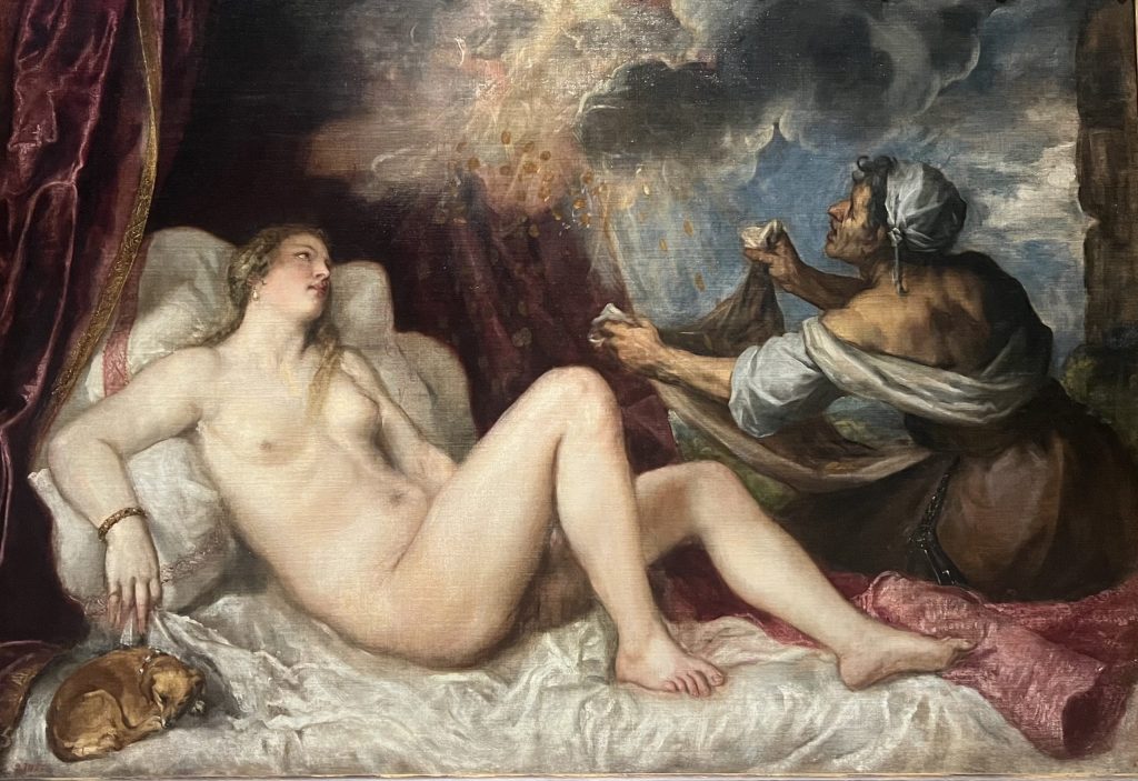 Dánae y la lluvia de oro. Tiziano. Museo del prado. Fotografía de The guides you need