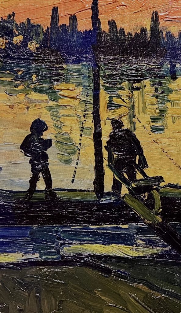 Detalle de "Los descargadores en Arlés" Vincent Van Gogh. Museo Thyssen. TGYN
