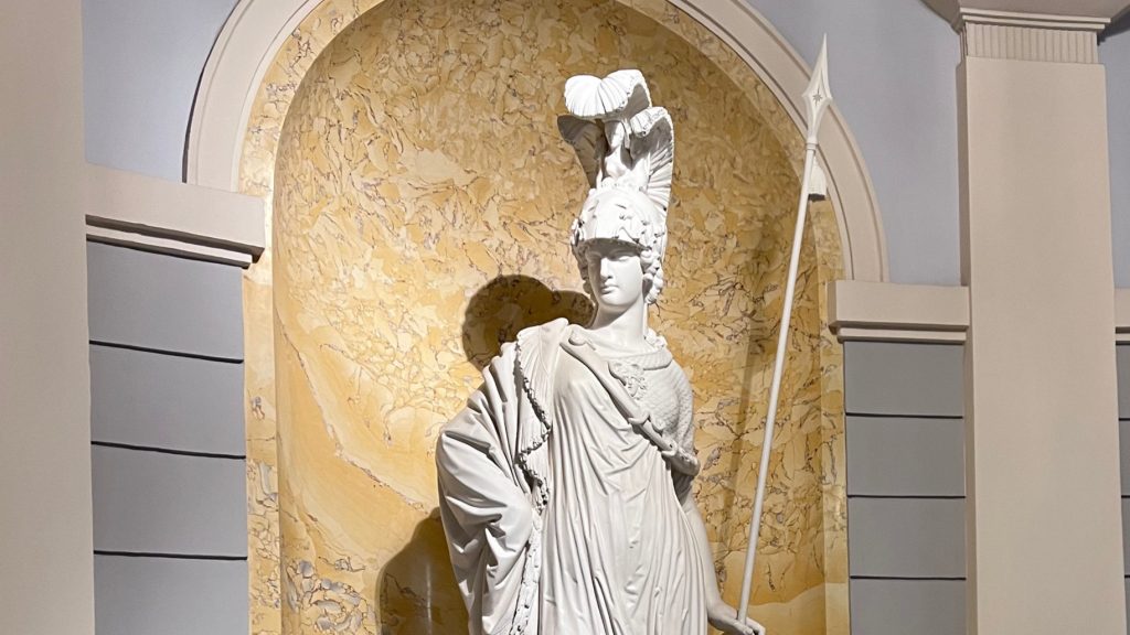 Athena or Minerva: you can say who she is because of the iconography: the helmet does not lie! Albertina Museum, Vienna, Austria. The guides you need