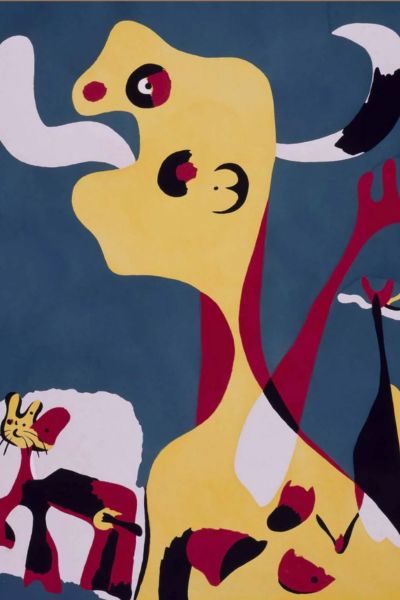 woman and dog in front of the moon joan miro reina sofia madrid